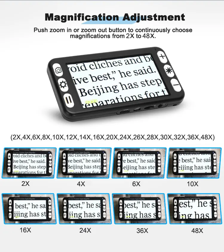 5 Inch 2x-48x Video Magnifier Handheld Electronic Vision Aid view 3