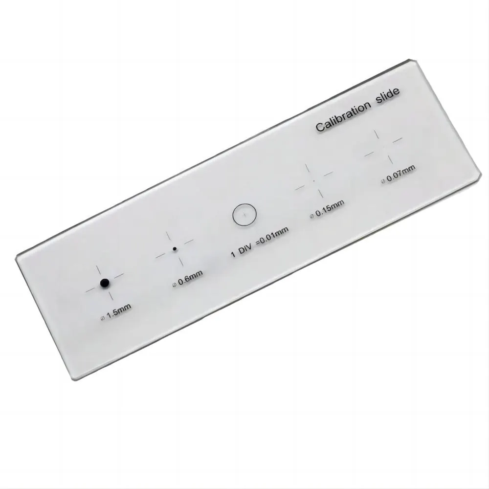 5-Scales 0.01mm Reticle Micrometer Crosshair Glass Microscope Slides
