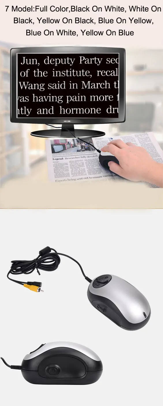 Mouse Vision Aid E-reader Magnifying Glass for Reading Newspapers view 3