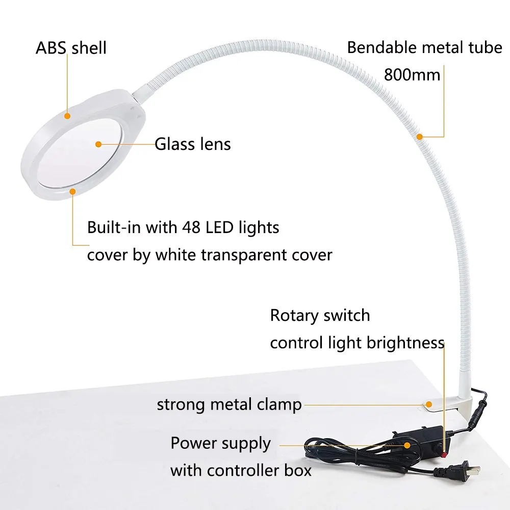 AM-32A 3X 5X 8X 10X 20X Illuminating Magnifying Glass Soldering Lamp view 3