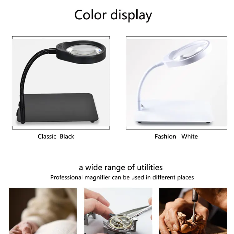AM-32C 5X,8X,10X Magnifying Glass Desk Magnifier Lamp Loupe view 2