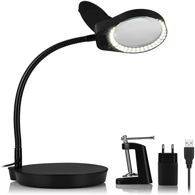 AM-4S 3X10X 5X LED Magnifier Adjustable Magnifying Glass view 2