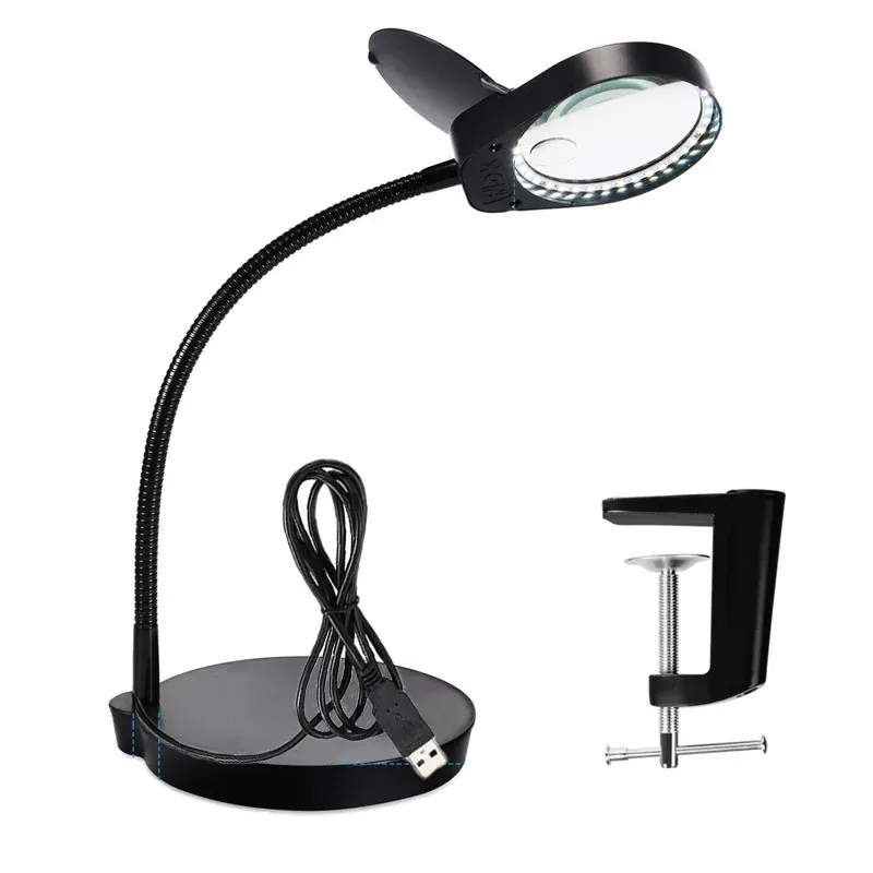 AM-4S 3X10X 5X LED Magnifier Adjustable Magnifying Glass