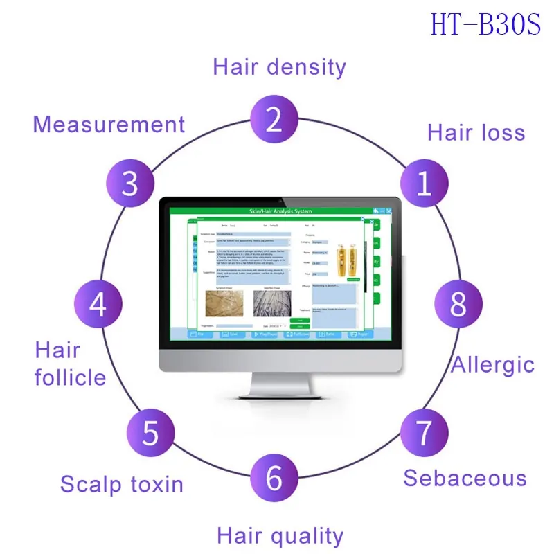 HT-B30S Wired Scalp Hair Detector Microscope USB+OTG view 2