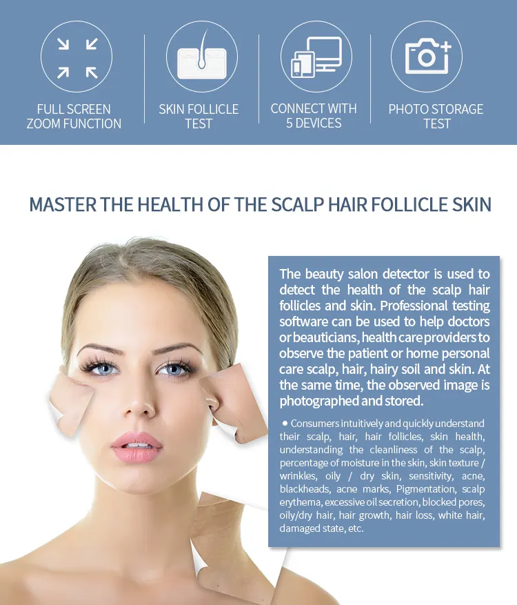 M30F Wireless WiFi Digital Scalp Skin Tester Detector Zoom 600X view 3