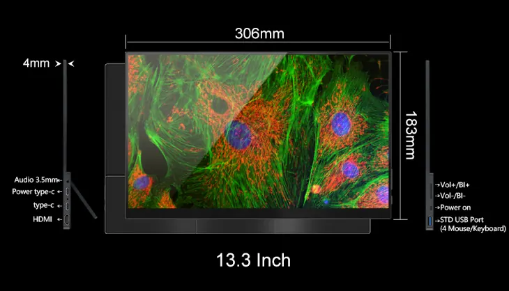 HD4K133D Touchscreen Monitor LCD Screen for Microscope view 2
