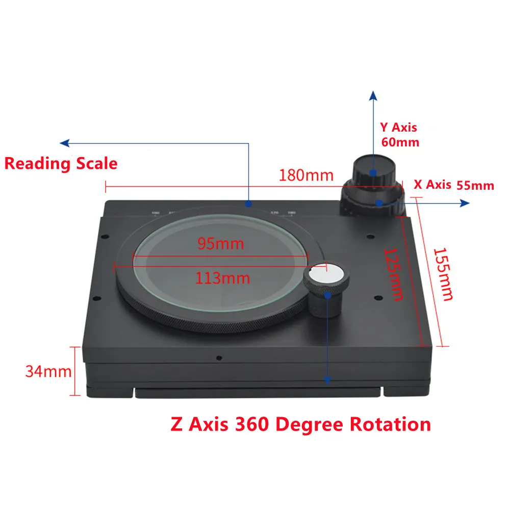 XYZ Microscope Stage with Rotating Platform