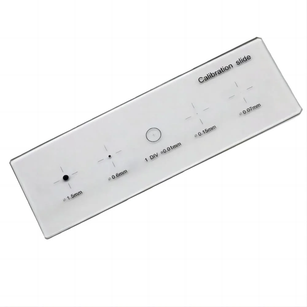 5-Scales 0.01mm Reticle Micrometer Crosshair Glass Microscope Slides