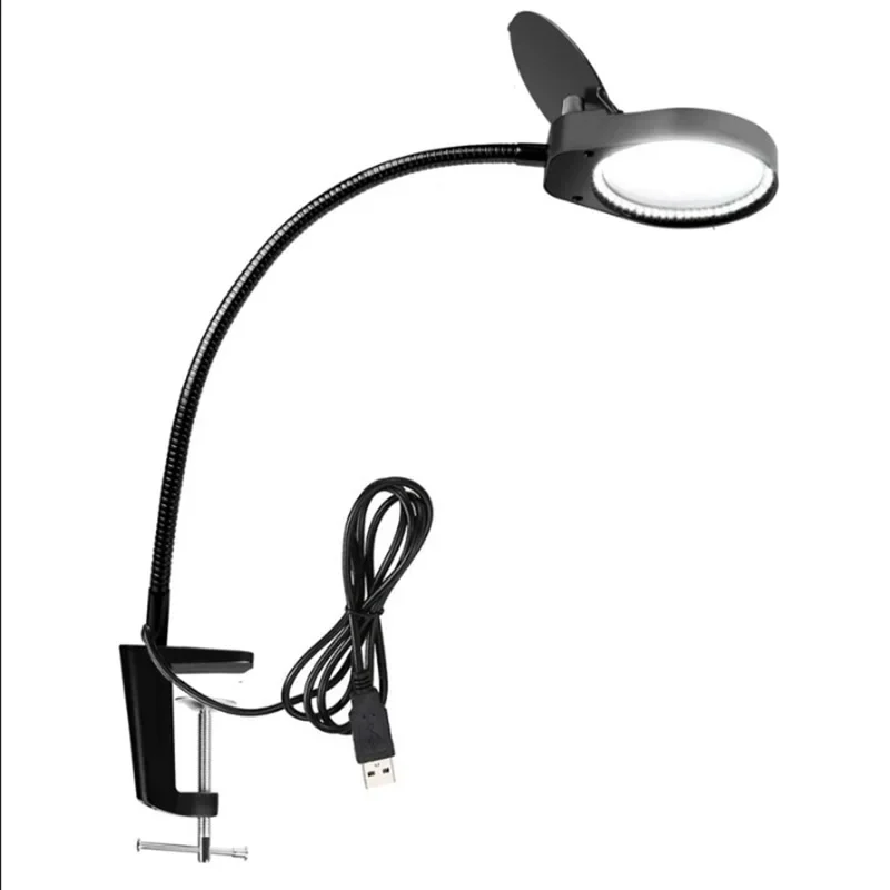AM-7S 8x15x 3x10x 5x Flexible Clamp-on Table Lamp Magnifier Glass