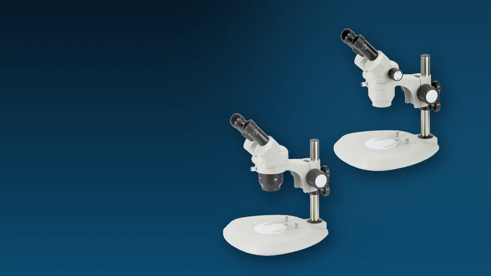Zoom stereo microscope on a pillar stand from the AMADA stereo range