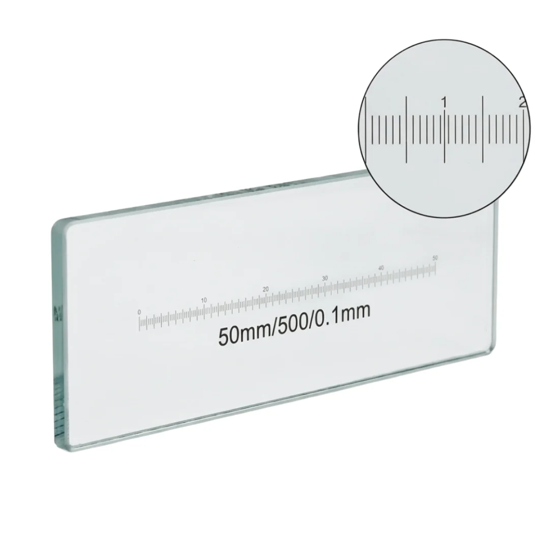 Microscope Calibration Slide 50mm 0.1mm DIV Glass Stage Micrometer