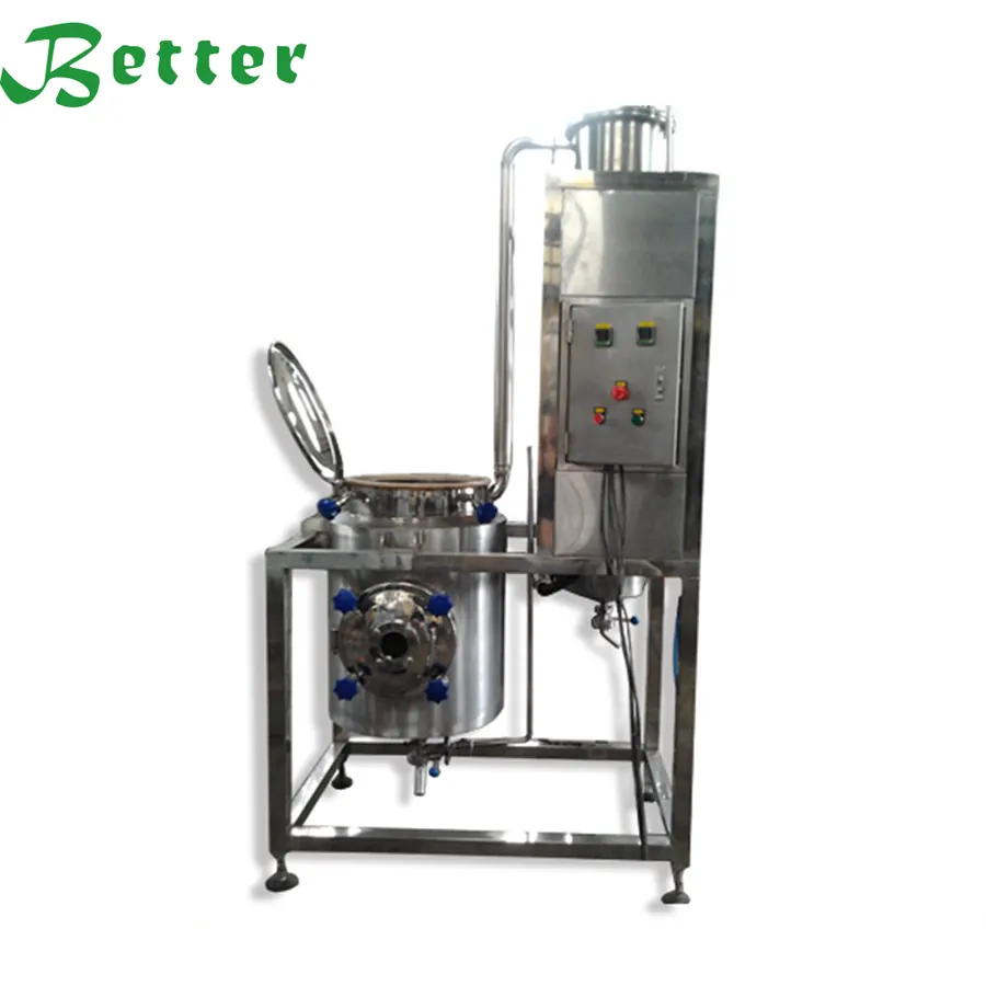 HEC10 plant essential oil extraction equipment with distillation pot, column and control panel