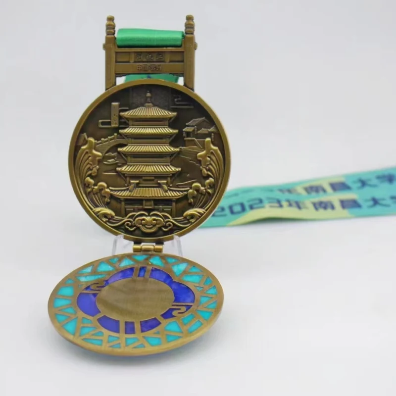 Bronze 3D souvenir medal with high polish finish