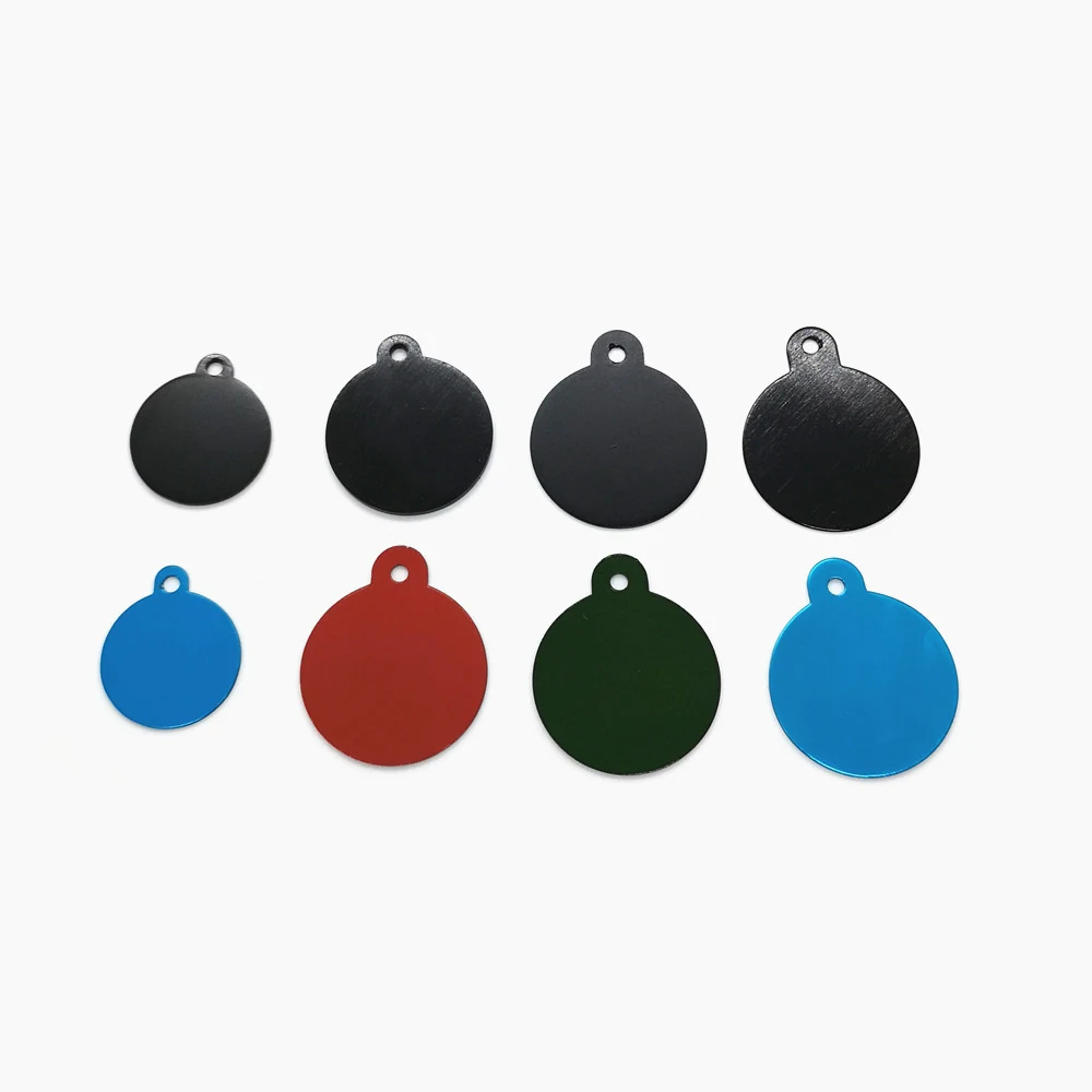 Blank round aluminium pet ID collar tags