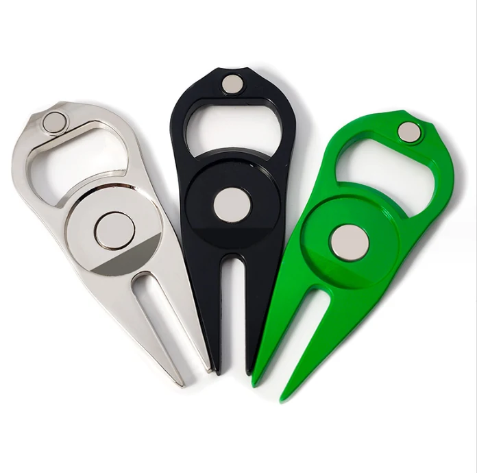 Blank bottle opener golf divot tool with ball marker seat