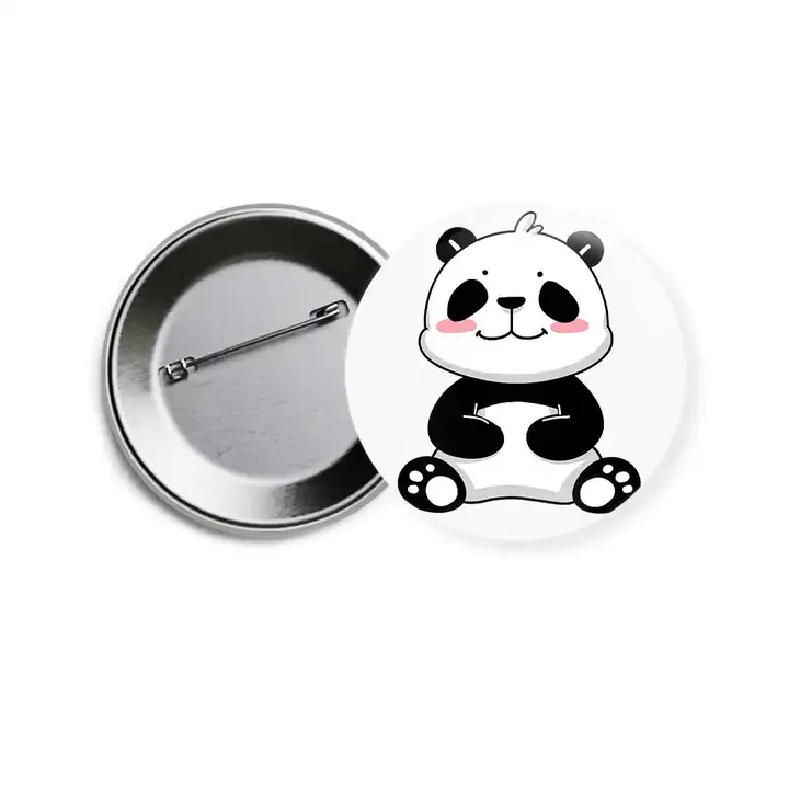 Printed metal button badge with four colour artwork