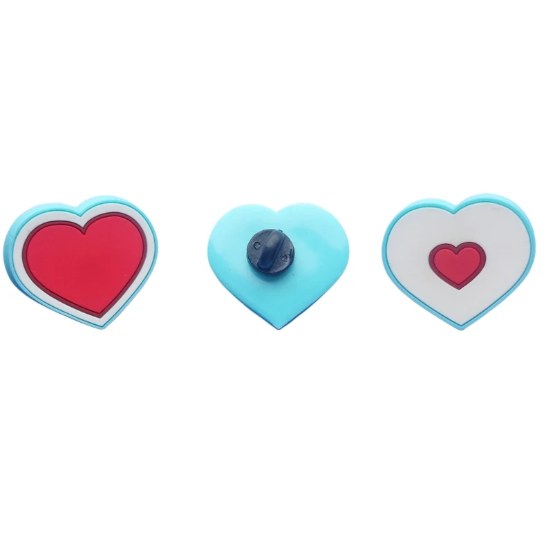 Rubber PVC heart shaped pin badges
