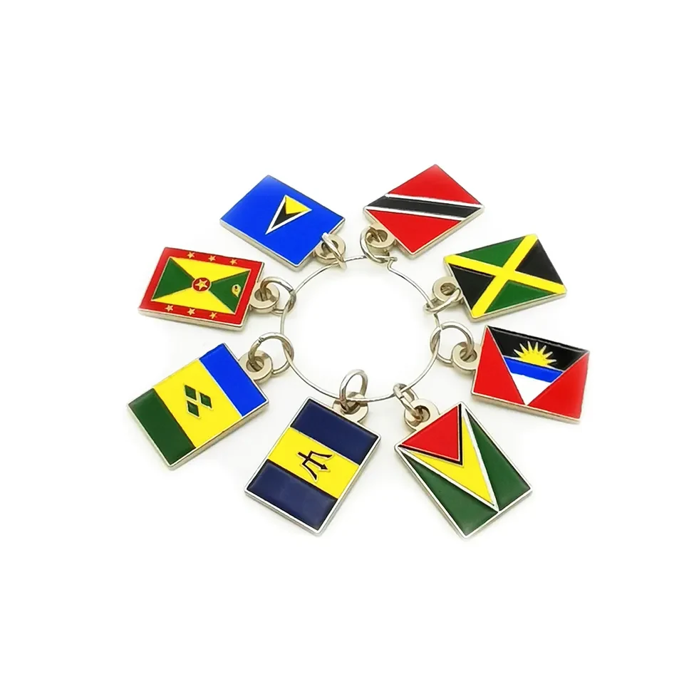 Soft enamel country flag metal label tags