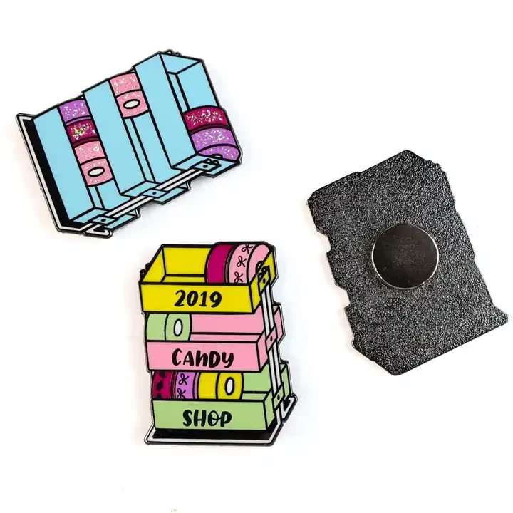 Soft enamel metal lapel pin with magnetic back