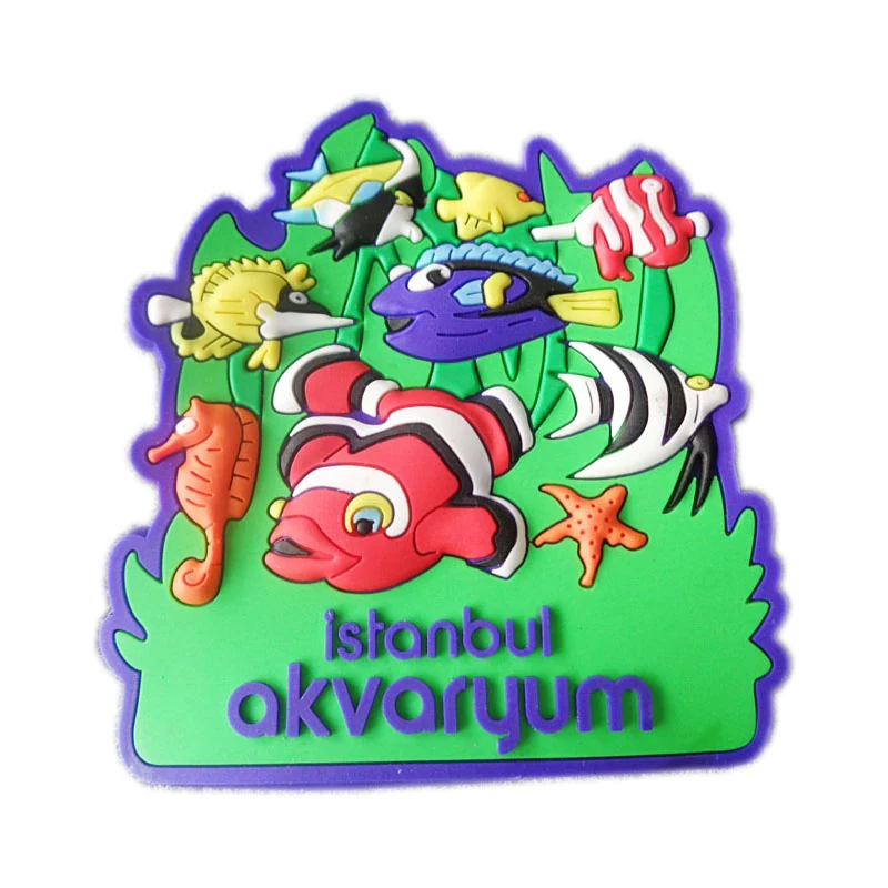 3D moulded soft PVC fish souvenir fridge magnet