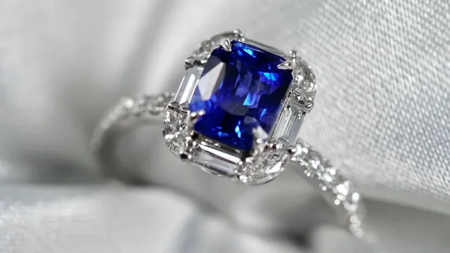 Blue Sapphire And Diamond Halo Engagement Ring made by BH Jewelry in Shenzhen
