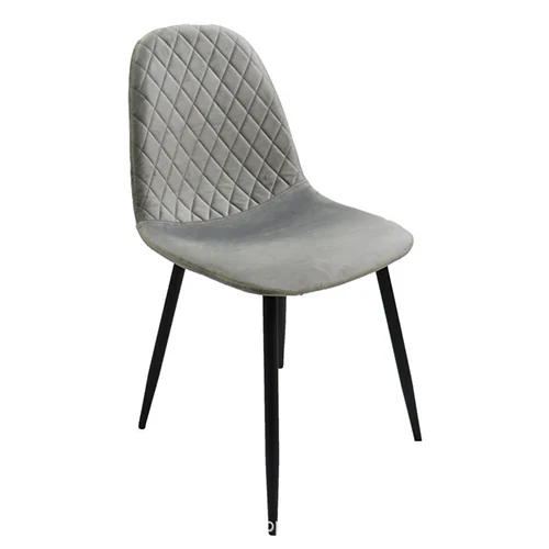 Velvet upholstered Eames-style dining chair