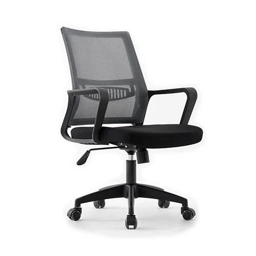 BW3077 mid back mesh chair, base of a two-height pair