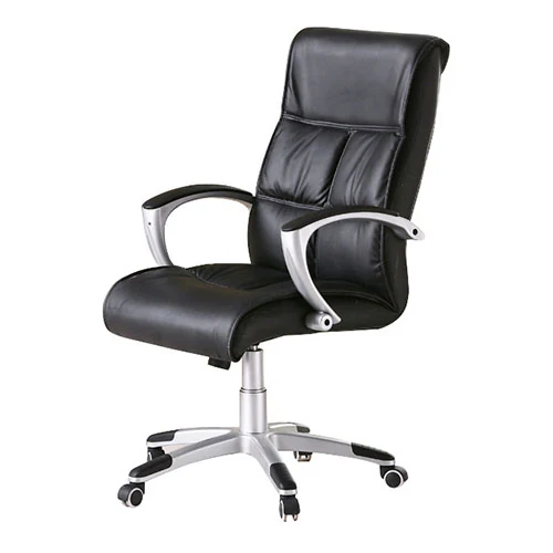 BW3513 leather ergonomic swivel chair with contoured back