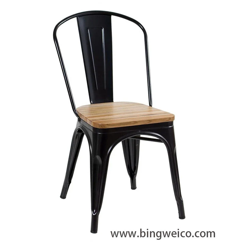 Metal stacking restaurant chair for high-volume venues - view 2