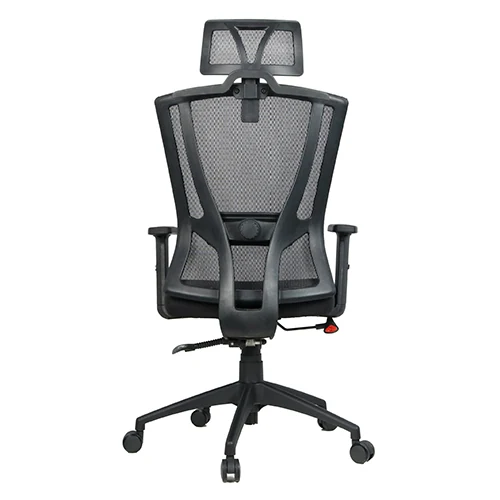 High back executive mesh chair with 2D arms, neck pillow and coat hanger - view 4