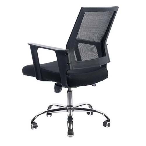Low back mesh swivel chair with chromed base, 45 cm seat height - view 2