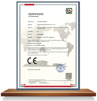 CE certificate of conformity held by Dongguan Beiside Electronics Co., Ltd