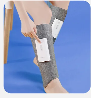 A cordless calf wrap from the leg range being fitted