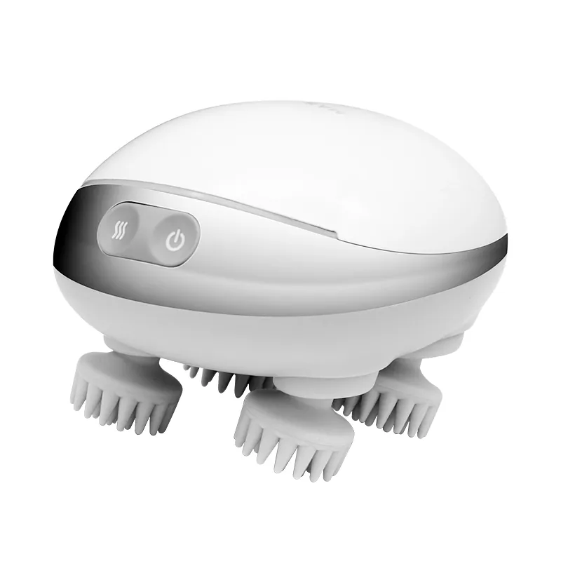 Waterproof Wireless Easy Use Electric Silicone Scalp Massager Stress Release Vibrating Hot Compress Head Massager manufactured by Bisd