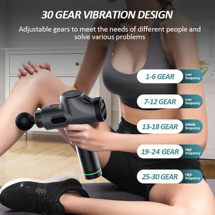 Custom Massage Gun Logo 30 Speed Muscle Percussive Therapy With Lcd Screen Portable Deep Tissue Percussion Massage Gun detail view 12