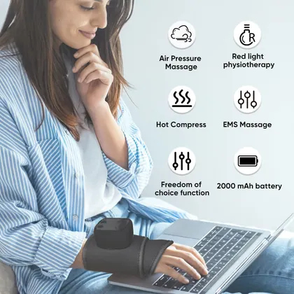 Cordless Electric Hot Compress Hand Strap Massage Belt Heating Airbag Wrist Massager detail view 5