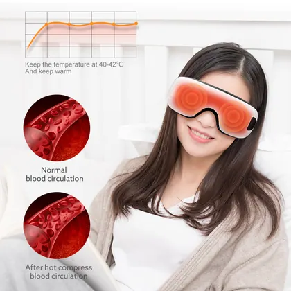 Wholesale High Quality Foldable Eye Massager Portable Vibration Heat Air Pressure Electric Smart Eye Massager Instrument detail view 8