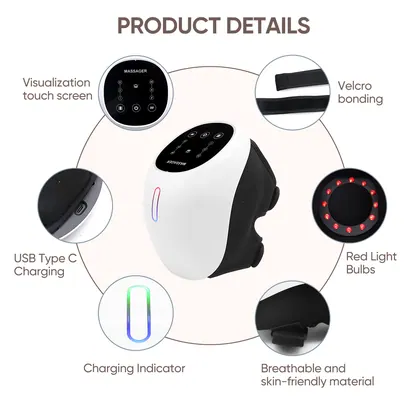 Factory Oem Odm Electric Infrared Massage Heated Vibration Knee Care Massager detail view 4