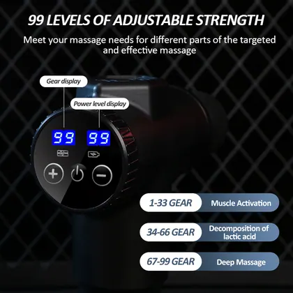 New High Quality Manufacturer Usb 99 Speed Handheld Professional Sports Electric Percussive Deep Tissue Muscle Massage Gun detail view 8