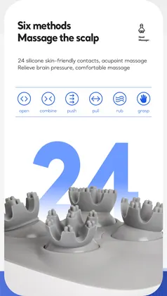Portable Smart electric Silicone Handheld Waterproof head massager scalp massage Stress Relax Acupoint Massage for head detail view 22