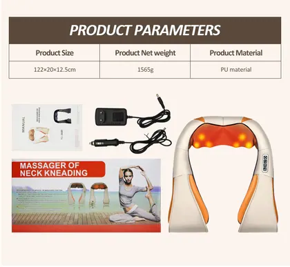 Shiatsu Deep Kneading Back Massager With Heat Car Office Home Massager Belt Pain Relief Neck Shoulder Massager detail view 10
