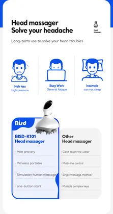 Portable Smart electric Silicone Handheld Waterproof head massager scalp massage Stress Relax Acupoint Massage for head detail view 25