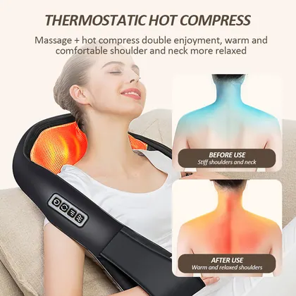 Shiatsu Deep Kneading Back Massager With Heat Car Office Home Massager Belt Pain Relief Neck Shoulder Massager detail view 9