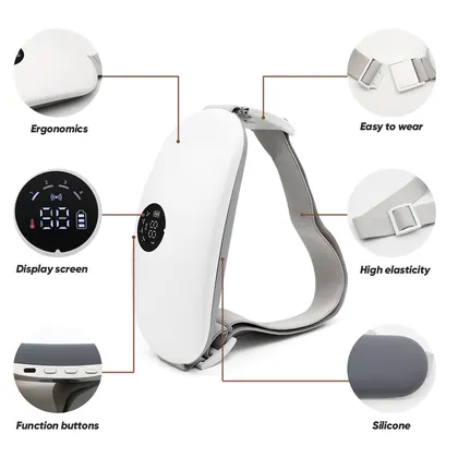 Wholesale Wireless Pain Relief Electric Waist Massage Therapy Belt Portable Cordless Period Cramp Heating Pad With Led Display detail view 6