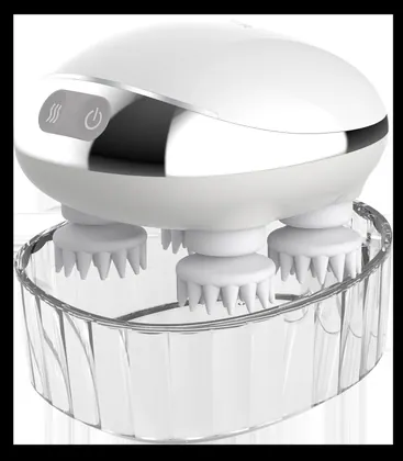 Waterproof Wireless Easy Use Electric Silicone Scalp Massager Stress Release Vibrating Hot Compress Head Massager detail view 5