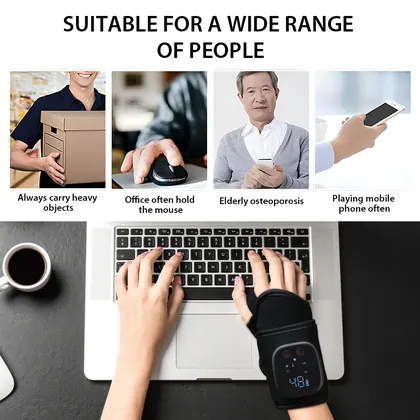 Cordless Electric Hot Compress Hand Strap Massage Belt Heating Airbag Wrist Massager detail view 4
