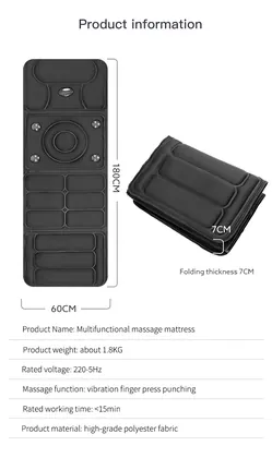 Oem Odm Massage Mat Mattress With Heating And Vibrating Full Body Shiatsu Electric Massage Mattress detail view 5