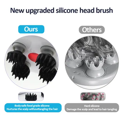 Multi-function Electric Kneading 4-claw Silicone Head Massage Device Stress Relief Scalp Massager Magnetic Type Charging detail view 7