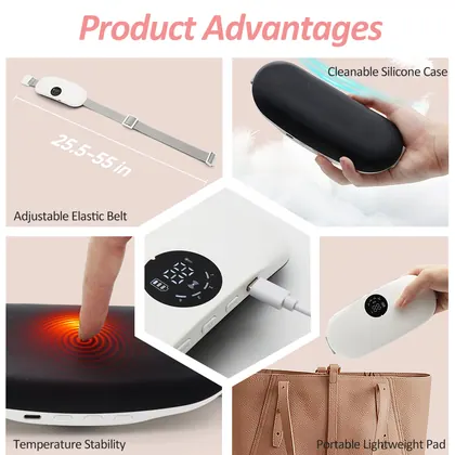 Wholesale Wireless Pain Relief Electric Waist Massage Therapy Belt Portable Cordless Period Cramp Heating Pad With Led Display detail view 7