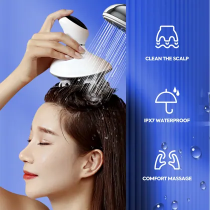 Portable Smart electric Silicone Handheld Waterproof head massager scalp massage Stress Relax Acupoint Massage for head detail view 11